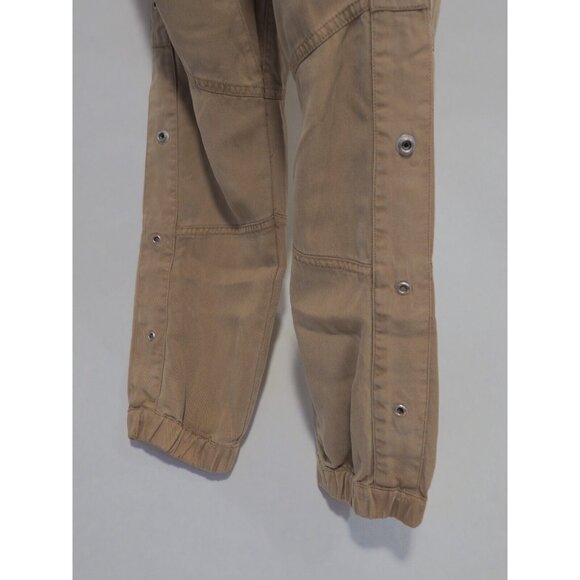 PAM & GELA Tan 100% Tencel Pants With Elastic Cuffs, US Size 4 - Picture 7 of 10